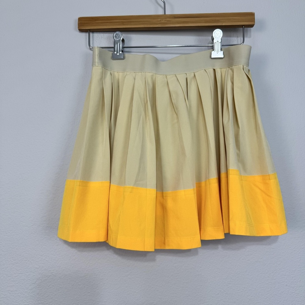 Athleta Girl Pleat Perfect Skort L/XL Beige Yellow‎ Pleated Colorblock Sporty